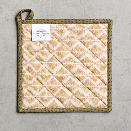 Pot Holders 100% Cotton Potholders (036 - Damask / 8" x 8" (Pot Holder Pack of 2))