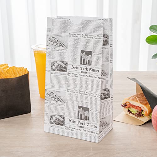 Bag Tek 4 Lb Disposable Lunch Bags (4 lb / Newsprint)