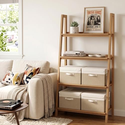 Memory Keepsake Storage Box (Brown/White / Large-4 Pack)