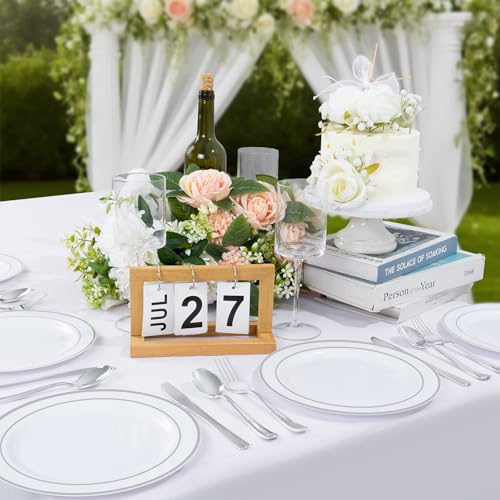 100PCS Silver Plastic Plates (Silver / 100 PCS)