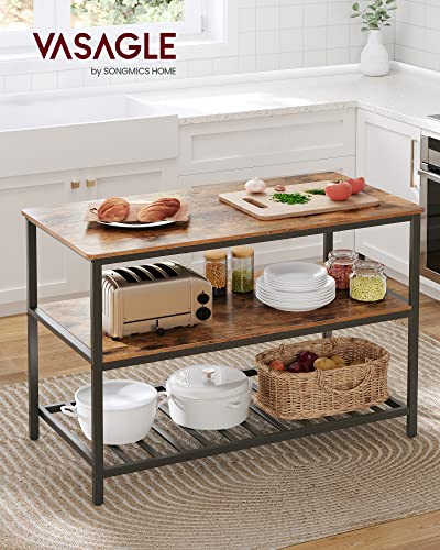 Kitchen Island with 3 Shelves