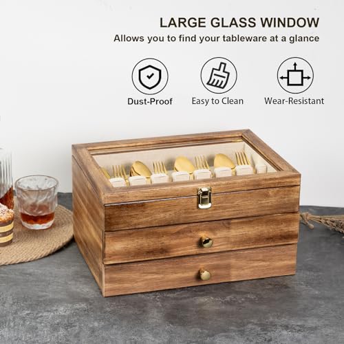 Silverware Box (3 Layer Carbonized Black)