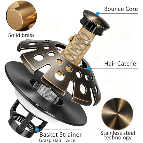 Bathroom Sink Drain Strainer (Oil Rubbed Bronze)
