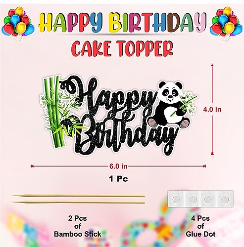 Panda Happy Birthday Cake Topper