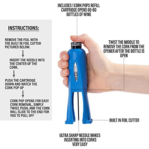 Legacy Wine Opener Built (Blue / 3 Cartridges)
