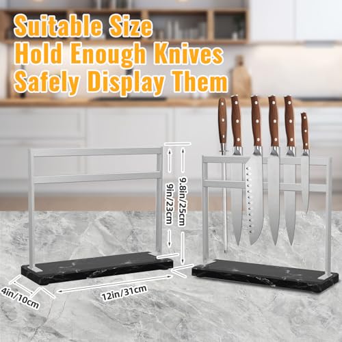 Marble Base Magnetic Knife Block without Knives