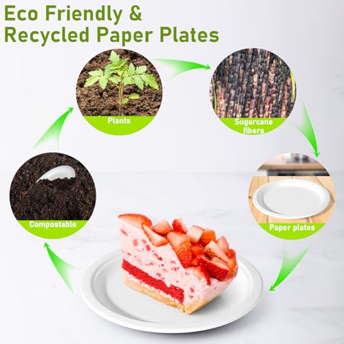 Small Paper Plates 7 inch (White / 7 Inch 500 Pack White)