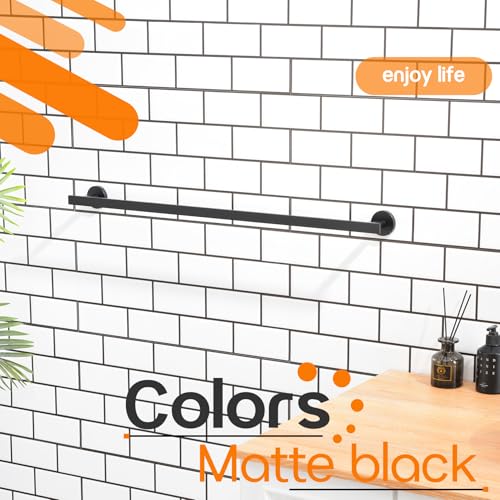 36 Inch Bathroom Towel Bar Bath Towel Rack Kitchen Towel Holder Long Towel Rails Wall Mounted SUS304 Stainless Steel Matte Black AN4001MB (Matte Black / 36-Inch)