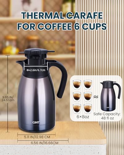 51Oz Stainless Steel Thermal Coffee Carafe with Lid (Purple / 50.7 Ounces)
