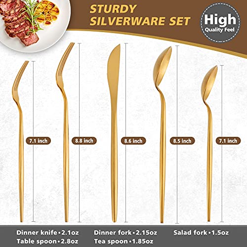 Matte Gold Silverware Set (Gold / 20-piece)