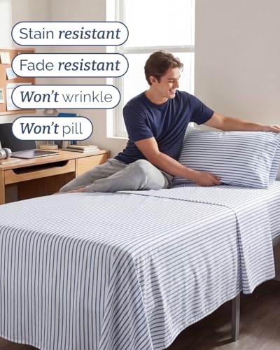 Twin XL 3 Piece Sheet Set (43 - Blue Stripes 2 / Twin XL)
