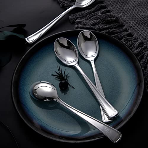 200PCS Silver Plastic Spoons (Spoon Silver)