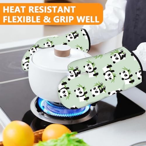Cute Panda Oven Mitts and Pot Holders Sets 4Pcs (Cute Panda)