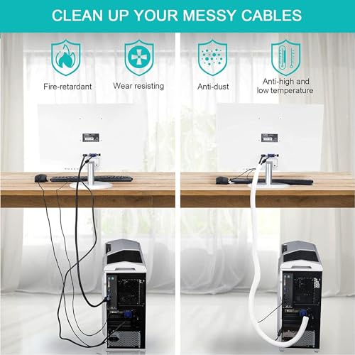 6.6ft 4 5 inch Grey Cable Sleeve (Grey / 6.6ft, 4/5'')