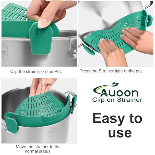Pot Strainer Clip on Silicone (Sea Blue / Large 10.45 x 4.33 in)