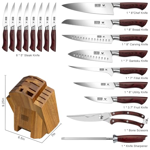 18PCS Kitchen Knife Block Set (18 Pieces Knife Set)