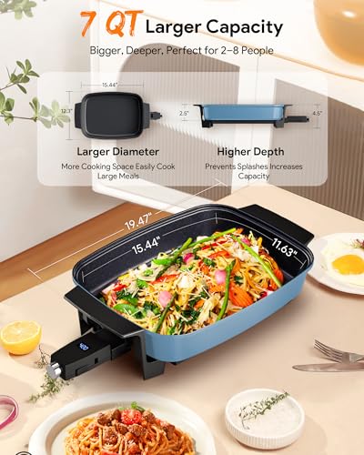 Medley XL Digital Electric Skillet (Cozy Blue)