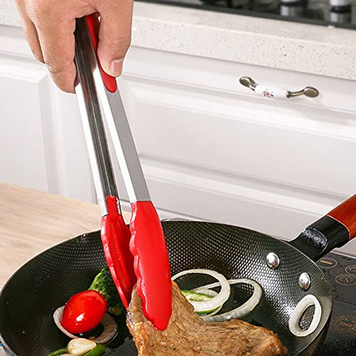 9” Kitchen Tongs (Black+Red+Blue+Green / 9-Inch)