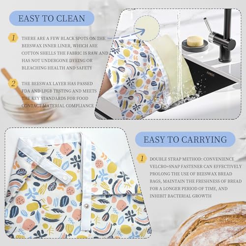 2 Pack Reusable Beeswax Bread Bags for Sourdough & Homemade Bread