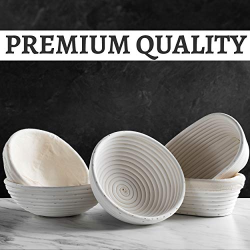 Bread Banneton Proofing Basket [Set of 2] Oval 10x6 Inch Sourdough Rising Baskets with Liner (2 Count)