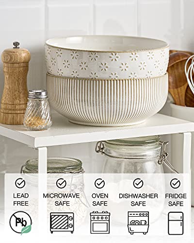 Large Serving Bowls (Embossed Stripes & Stars / 8")