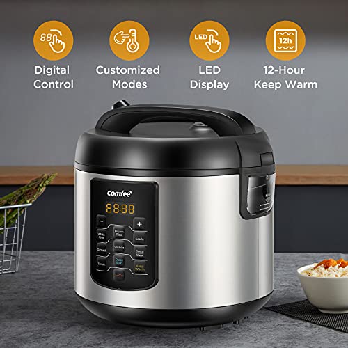 Large Rice Cooker with 8 (10 Cups Uncooked_8 Presets)