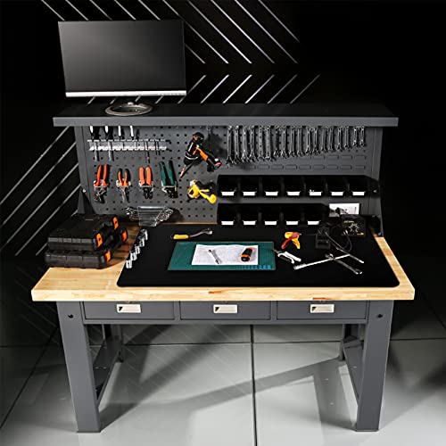 31.6"x23.5" Large Silicone Kitchen Counter Mat (Black / 31.6"L x 23.5"W)
