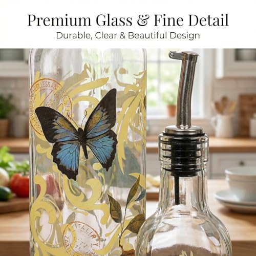 2 Pack Glass Olive Oil Dispenser (Butterfly)