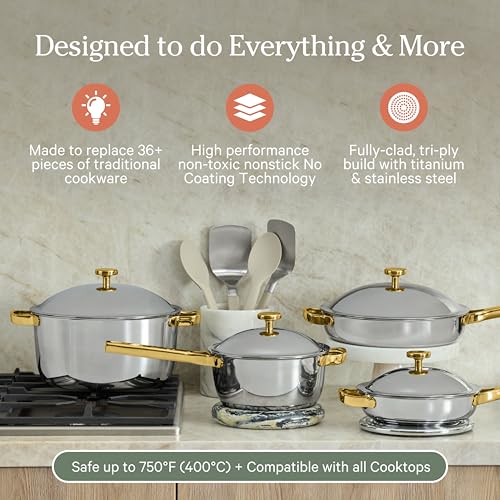 Titanium Pro Cookware Set (Gold)