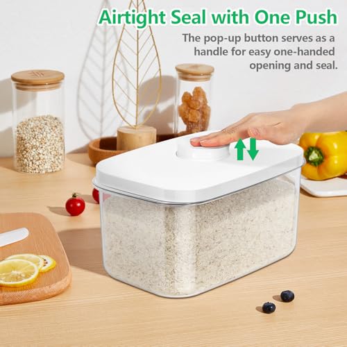 Airtight 12 Lbs Flour Sugar Storage Containers 6.34 Qt Rice Holder BPA Free (6.34Qt-Rectangle)