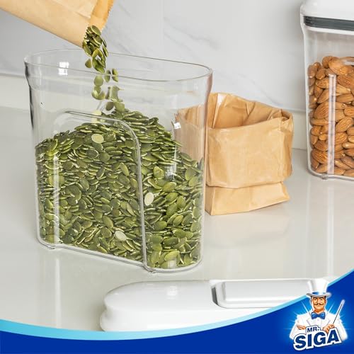 Airtight Cereal Dispenser Set (Transparent/White / Small)