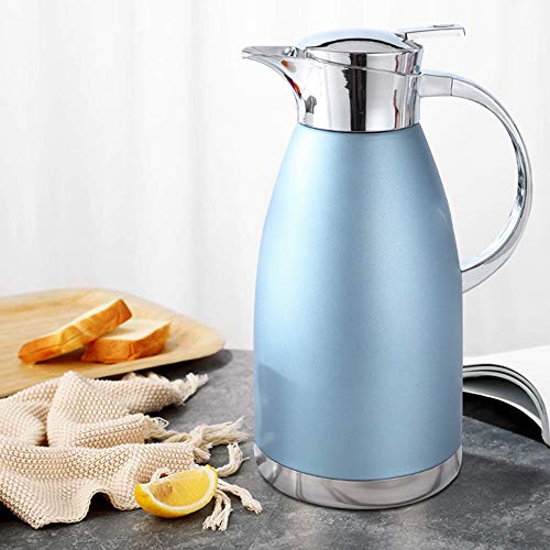 61oz Coffee Carafe Airpot Insulated Coffee Urn Stainless Steel Vacuum Thermal Pot Flask for Coffee (Blue)