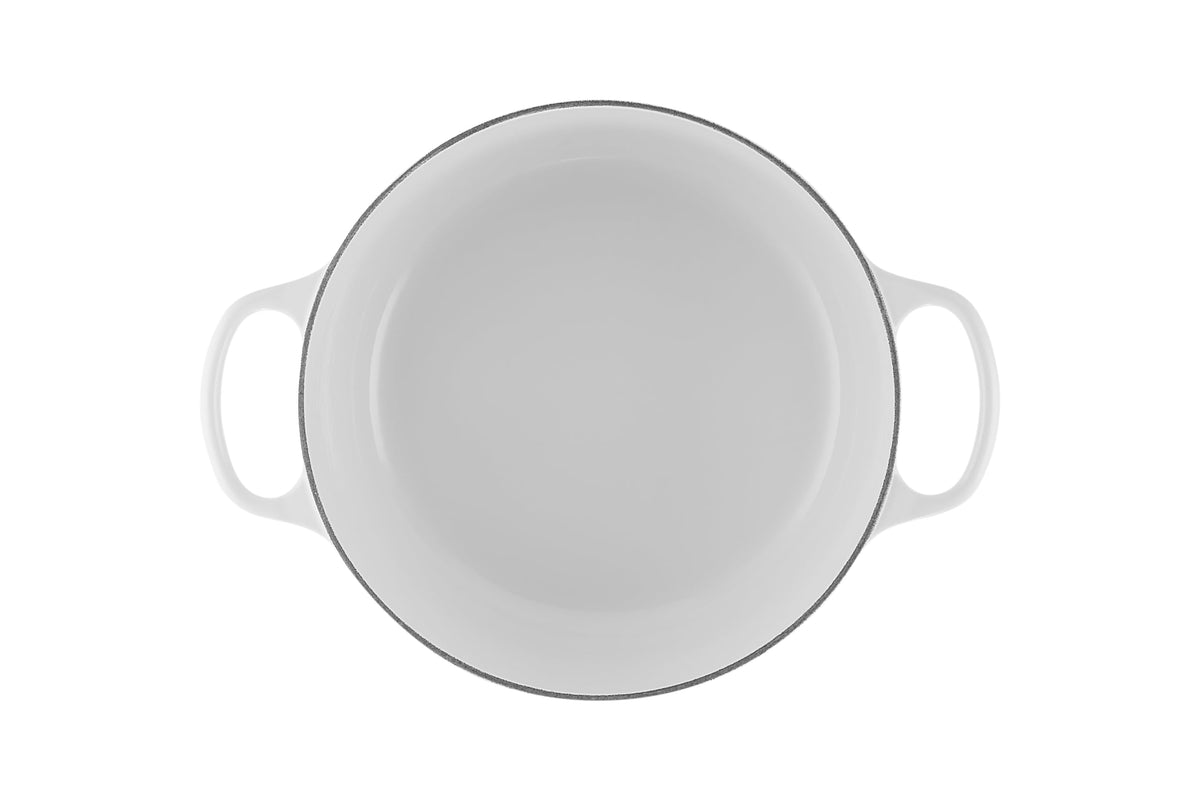 Enameled Cast Iron Round Dutch Oven (White / 5.5 Qt)