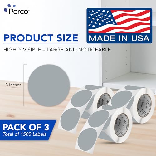 Grey Perforated Round Circle Dot Sticker 3 (Grey / 3 Inch)