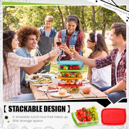 18 Pcs 33 oz Plastic Food Storage Containers with Lids (Multicolor)