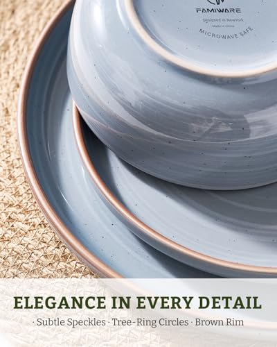 Meteor 16 Piece Dinnerware Set with Pasta Bowls (Blue Gray / Service for 4 (Include Pasta Bowls))