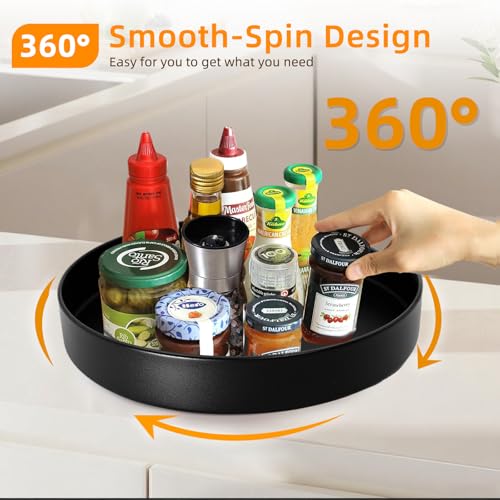 Metal Lazy Susan Organizer (12'' Black-1 Tier)