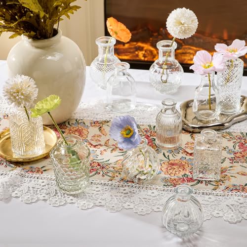 Glass Bud Vase Set of 24 Pcs Small Minimalist Vases for Flowers (Clear)