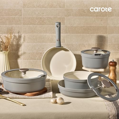 20pcs Ceramic Cookware Sets (Gray / 20 PCS)