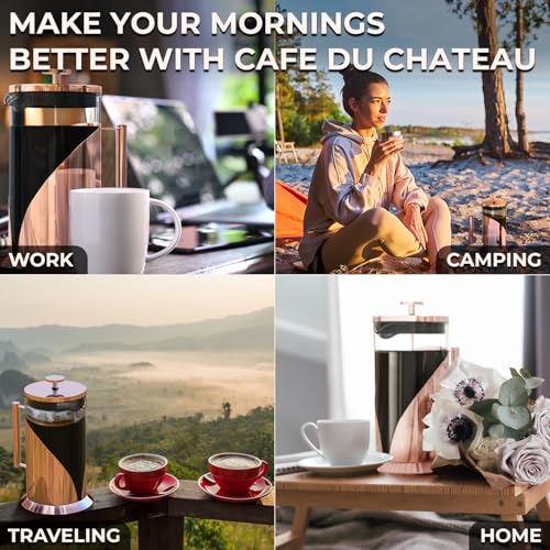 Stainless Steel French Press Coffee Maker 34 oz (Rose Gold)