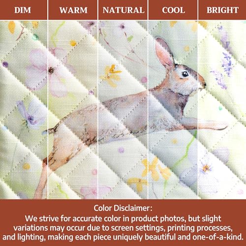 100% Cotton Oven Mitt & Pot Holder Set (095 - Easter Zest / 7.5" x 13" & 8" x 8" (Oven Mitt & Pot Holder))