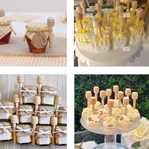 25 PCS Wooden Honey Dipper Sticks
