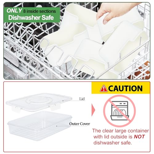 Snackle Box Snack Container Tray with Lid (8 Compartments / White)