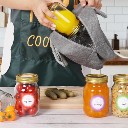 Glass Mason Jars 16 oz (Gold Split Lids-16oz)