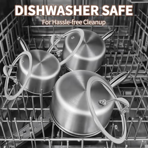 3 Ply Stainless Steel Saucepan with Lid (3 Quarts)