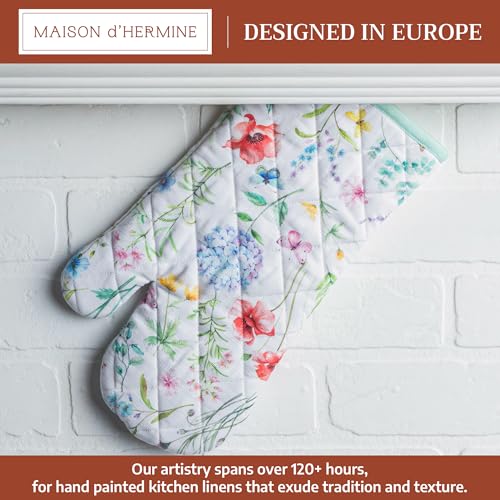 Maison d'Hermine Oven Gloves 100% Cotton Oven Mitt (031 - Just Floral / 7.5" x 13" (Oven Mitt))