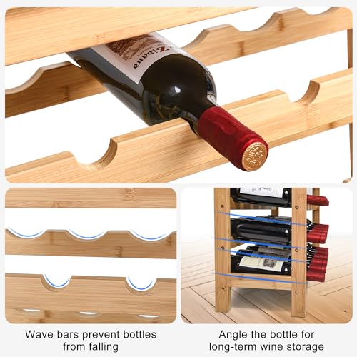42 Bottles Bamboo Wine Rack (Natural / 7-Tier)