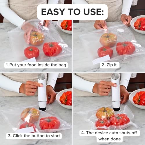Compact Vacuum Sealer for Food (Vacuum Sealer + 10 Bags)