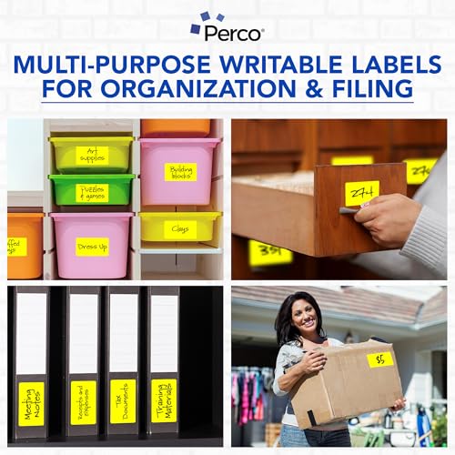 Neon Yellow 3x5 Inch Perforated Sticker Labels (Mini Roll / Neon Yellow)