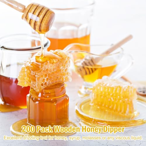 200 PCS Wooden Honey Dipper Sticks